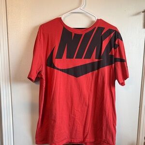 Nike Men's Bold Red Tee with Black Logo